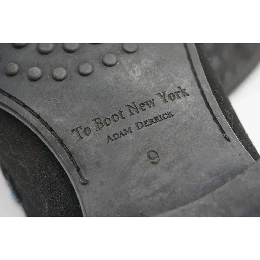 To Boot New York Adam Derrick Black Suede Casual Loafers Italy Men's Size 9